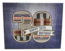 "Laura Darrington Denim Collection Wooden Picture Frame, 30th Birthday - 4"" x 6"" Photo"