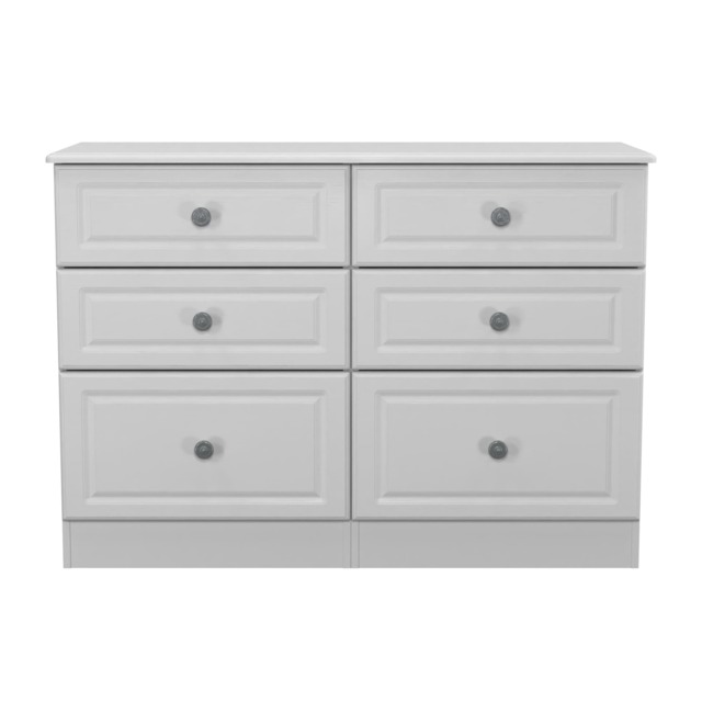 Stirling 6 Drawer Wide Chest of Drawers in Grey Ash (Ready Assembled) Grey Grey Ash