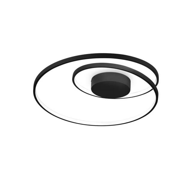 Oz Integrated LED Semi Flush Ceiling Light Black 2700K