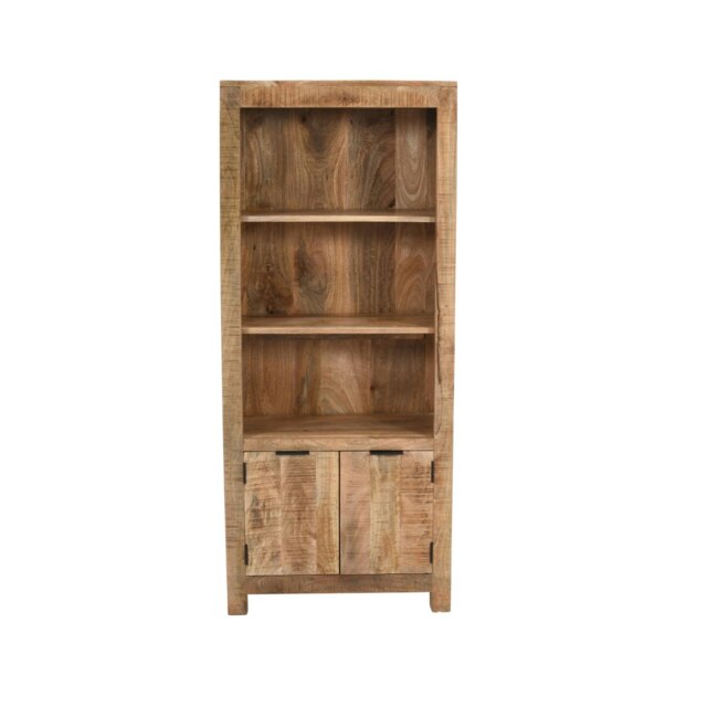 Belgravia Solid Wood Bookcase with Doors Brown Brown