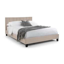 Pebble Cream Velvet Upholstered Bed - Double (135cm)