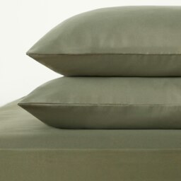 OHS 2 x Hotel Luxury Quality Bedroom Housewife Pillowcases, 50x75cm - Woodland Green