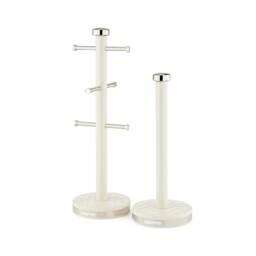 GEEPAS Mug Tree and Towel Pole Set Cream