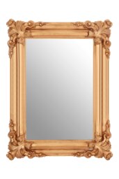 Orsina Luxe Gold Wall Mirror With Floral Corners & Ridged Frame, Decorative Square Mirror, Statement Wall Mirror