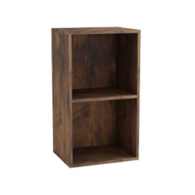 Wooden Bookcase Shelving Display Storage Shelf Unit Wood Shelves Multi Rustic Brown - 2 Shelf 1