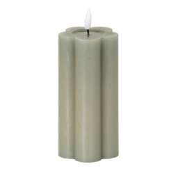 Luxe Collection Natural Glow 2.75x6 Pillar LED Candle - Plastic - L7 x W7 x H15 cm - Grey