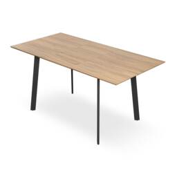Haydon Extending Dining Table 4-6 Seater w Black Legs Brown Oak