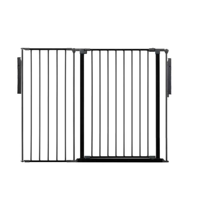 Safetots Premium Extra Tall Room Divider, up to 128cm Wide, Black, 105cm Tall, Multi Panel Barrier for Baby and Toddler Black