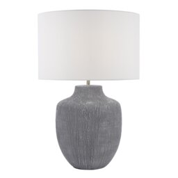 Udine Table Lamp Grey Ceramic With Shade