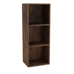 Wooden Bookcase Shelving Display Storage Shelf Unit Wood Shelves Multi Rustic Brown - 3 Shelf 1