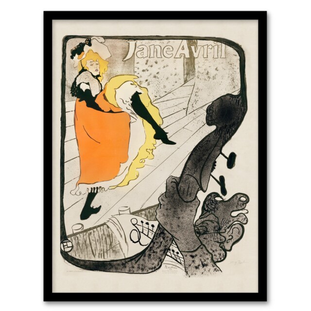 Toulouse Lautrec Framed Wall Art Print Jane Avril Can Can Dancer Home Décor