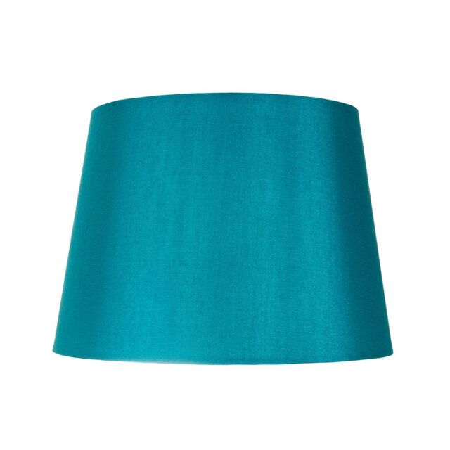 "Traditionally Designed Medium 10"" Drum Lamp Shade in Sleek Teal Faux Silk Fabric Blue Teal 1"