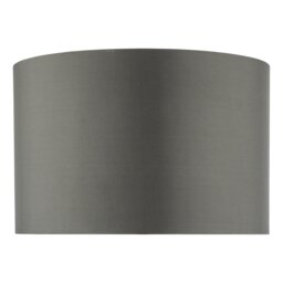Zeya Grey Faux Silk Drum Shade 37cm