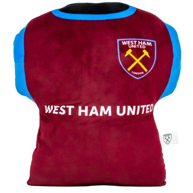 West Ham United FC Shirt Cushion - Claret/Sky Blue - 39cm x 37cm x 12cm