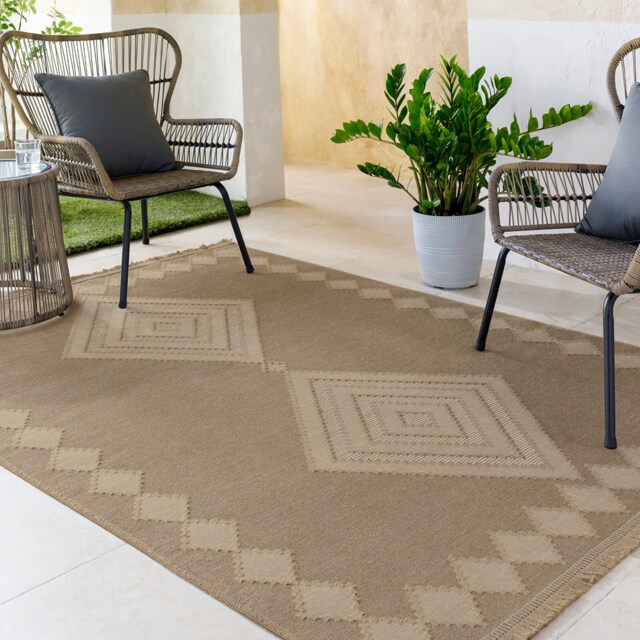 LIVABLISS Mystery-Washable Modern Jute Rug 158 x 213 cm Tan Beige Ivory