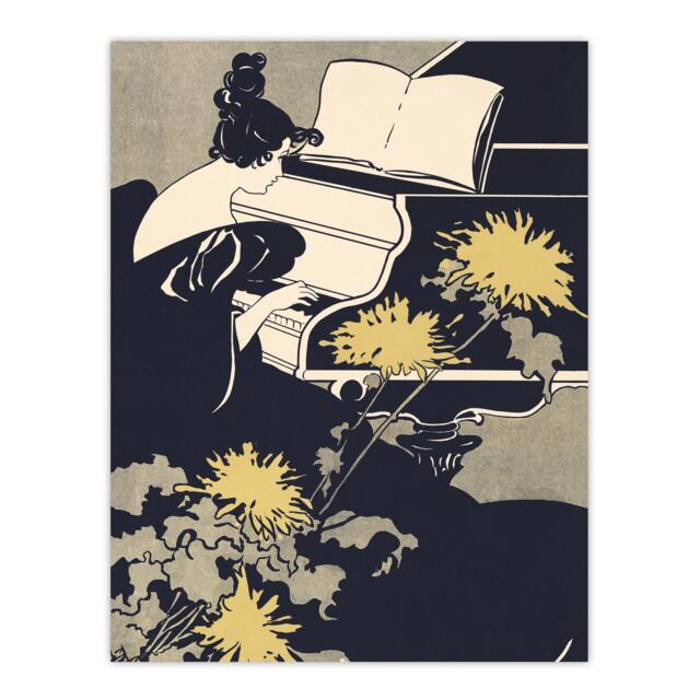 "Miss Traumerei Piano Book Cover Vintage Wall Art Print Ethel Reed 12x16"""