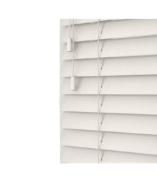 40cm Fog White Wooden Venetian Blinds With Strings (130cm drop) White White
