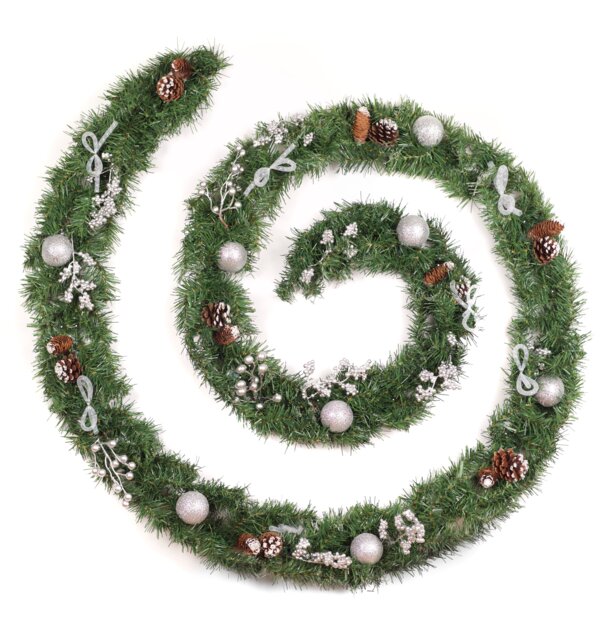 Best Artificial 12ft / 360cm Decorated Frozen Christmas Garland with Realistic Ice Crystals