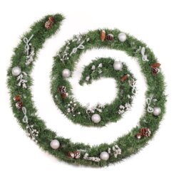 Best Artificial 12ft / 360cm Decorated Frozen Christmas Garland with Realistic Ice Crystals