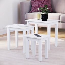 Vida Designs Yorkshire Set of 3 Nest of Tables Sofa Side End Table, White