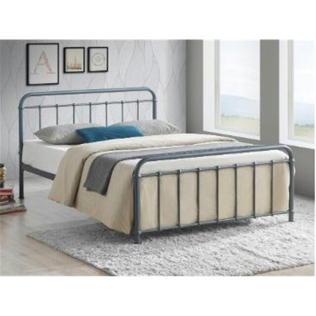 "Classic Black Metal Bed Frame - Double 4ft6"""
