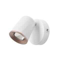 Adri LED Single Spotlight White Matt Copper 810lm 3000K