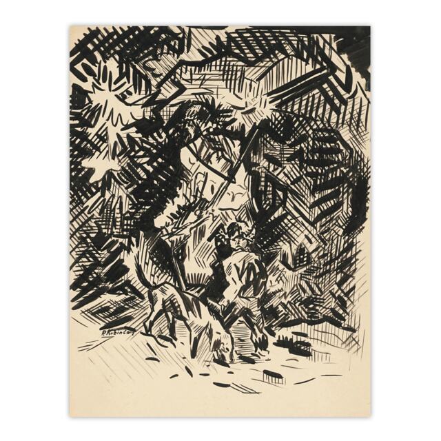 Hunter With Child And Hound Kubincan Huge Wall Art Poster Print