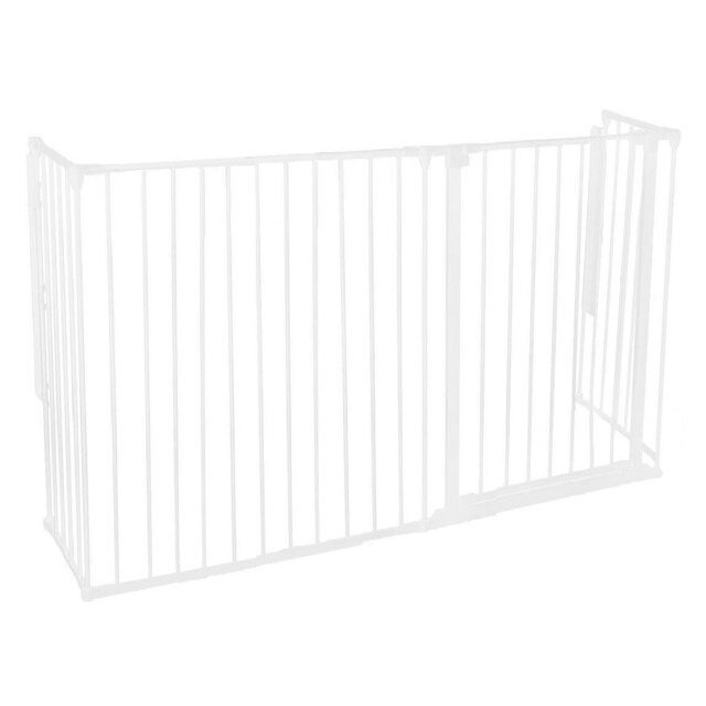 Safetots Extra Tall Multi Panel Fire Surround, 51cm Deep x 144cm Wide, White, 105cm High, Baby and Toddler Fire Guard