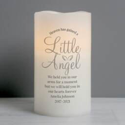 Personalised Little Angel LED Candle Cream