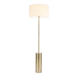 ValueLights Lexy Antique Brass Dimmable Floor Lamp Cream Shade and Bulb
