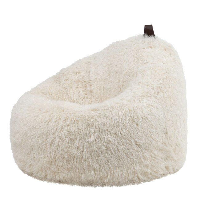 icon Cocoon Faux Fur Bean Bag Natural Bean Bag Chairs White Natural L 1