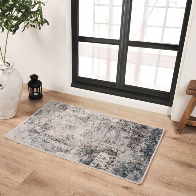 LIVABLISS Ankara-Abstract Modern Marble Rug 60 x 90 cm Blue Beige