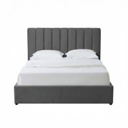Evelynne Fabric 135cm Double Ottoman Bed Frame with Storage - Dark Grey