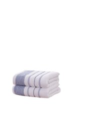Dakota Cotton Towels Striped Luxury Soft Quick Dry Absorbent Blue Hand towel 1