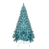 Blue Flocked Artificial Christmas Tree - 1084 Tips, Snowy Winter Effect