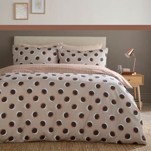 Fusion Polka Spot Duvet Cover Set Natural