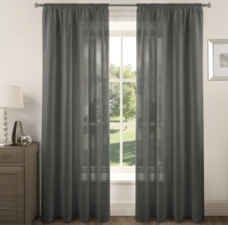 Velosso Riva Slot Top Voile Panel - 150cm x 228cm Grey Charcoal