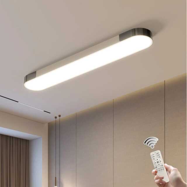 Modern LED Ceiling Light Dimmable with Remote Control Oval Light Black 100cm
