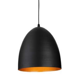 Moon Dome Pendant Black with Satin Gold Inside 1xE27