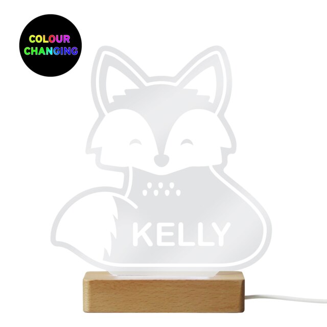 Fox Wooden Based LED Light