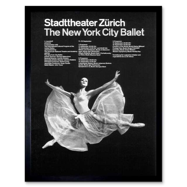 Cultural New York Ballet Zurich Switzerland Dance Framed Wall Art Print