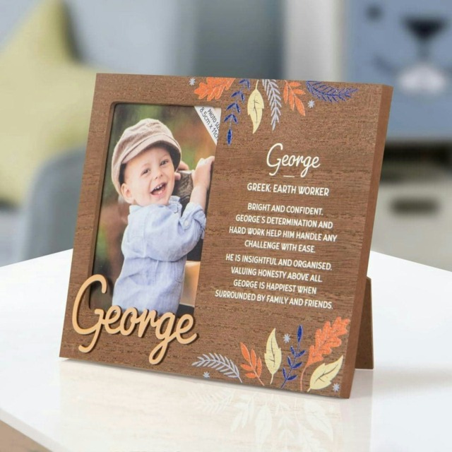 History & Heraldry Pre-Personalised Kids Wooden Picture Frame - George