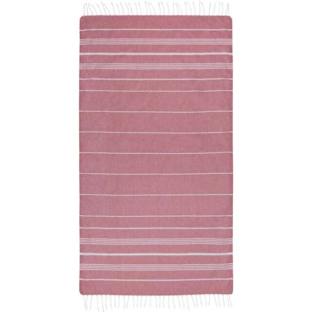 Anna Hammam Striped Cotton Beach Towel - Red - One Size