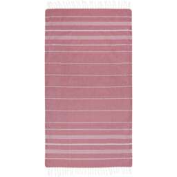 Anna Hammam Striped Cotton Beach Towel - Red - One Size