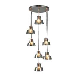 BHS Demi Ceiling Pendant with Glass Shades, Pewter
