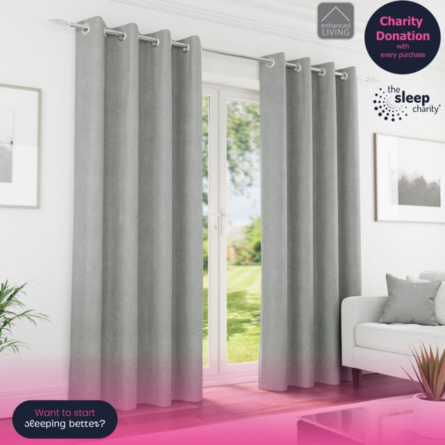 Enhanced Living Knightsbridge Blackout, Thermal Grey Curtains with Eyelet Header (PAIR) - 46x54 inch (117x137cm) Grey Grey 2