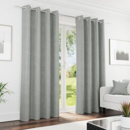 Enhanced Living Knightsbridge Blackout, Thermal Grey Curtains with Eyelet Header (PAIR) - 46x54 inch (117x137cm) Grey Grey 2
