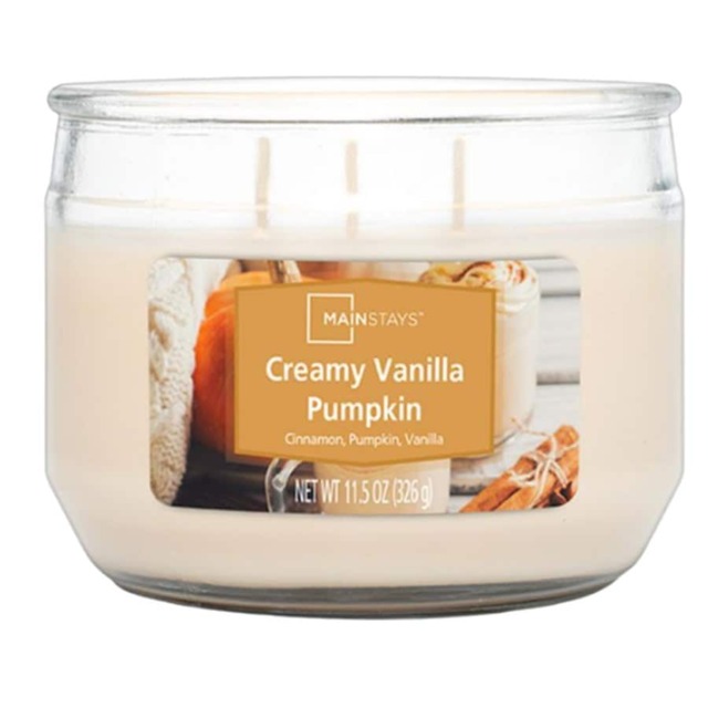 Mainstays Creamy Vanilla Pumpkin Scented Candle 11.5oz 326g