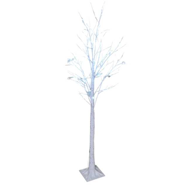 1.8m (6ft) Indoor Outdoor Christmas Lit Birch Tree with 80 Ice White LEDs