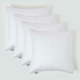 "Homescapes Luxury Duck Feather Cushion Pad Insert Inner 65 x 65 cm (26 x 26 inches) - Pack of 4 White 65 x 65 cm (26 x 26"")"